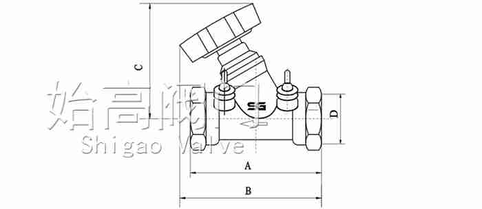SP15F-16T黃銅數字式平衡閥尺寸圖